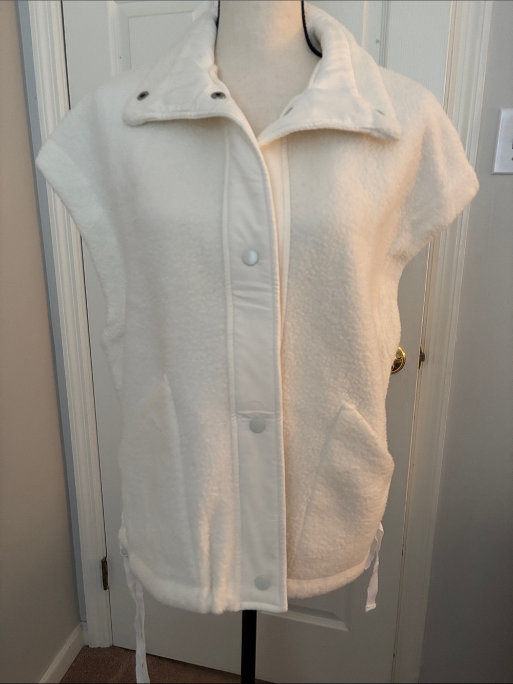 Vest Ivory Fleece Vest/Jacket - Cozy Lightweight Layer